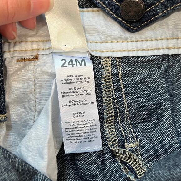 Oshkosh Baby Denim Carpenter Overalls 24Months Dark Wash - Picture 3 of 5